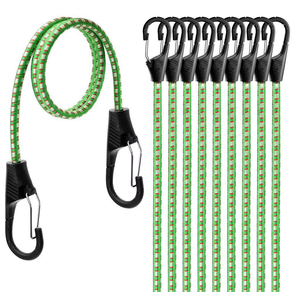 Hand Tools: 10-Piece Bungee Cords With Hook 40inch Outdoor Elastic Bungee Straps Luggage