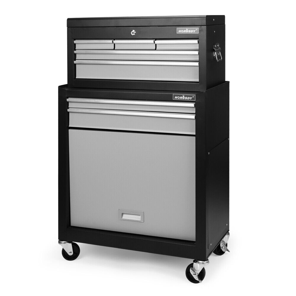 Utility Trolleys: HORUSDY 7 Drawer Tool Box Trolley Cabinet Storage Cart Garage Toolbox Organiser