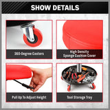 Mobility & Accessibility: SEDY 150kg Load Pneumatic Roller Seat Mechanic Rolling Stool With Tool Tray AU