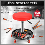 Mobility & Accessibility: SEDY 150kg Load Pneumatic Roller Seat Mechanic Rolling Stool With Tool Tray AU