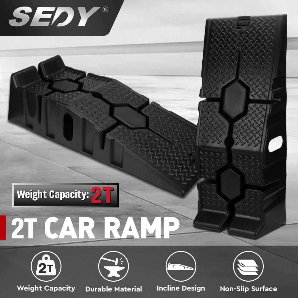 Automotive Loading Ramps: SEDY 2Pcs 2 Ton Heavy Duty Car Ramps 17cm Rise Antiskid Vehicle Service Ramp Au