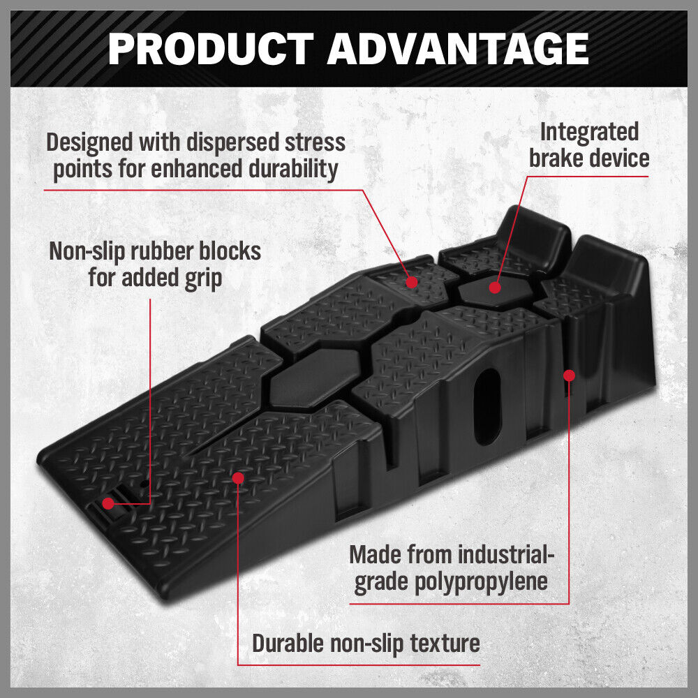 Automotive Loading Ramps: SEDY 2Pcs 2 Ton Heavy Duty Car Ramps 17cm Rise Antiskid Vehicle Service Ramp Au