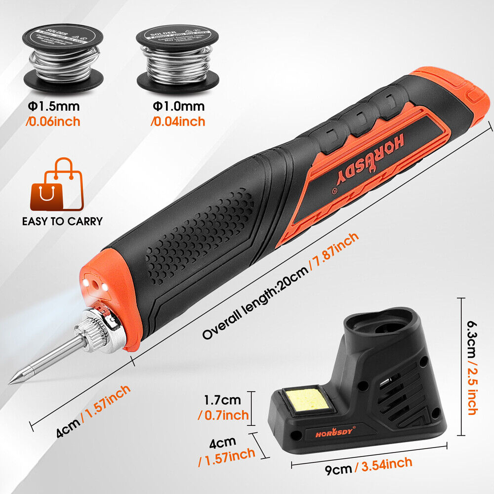 Power Banks & Chargers: HORUSDY 8W 4V Max Cordless Soldering Iron Rechargeable with Lithium-Ion Battery