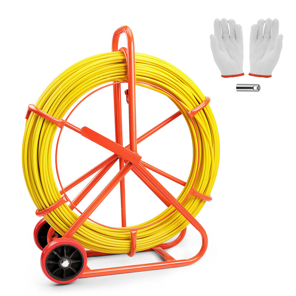 Power & Electrical Supplies: 150M×8MM Fish Tape Puller Fiberglass Wire Cable Running Duct Rodder Heavy Duty