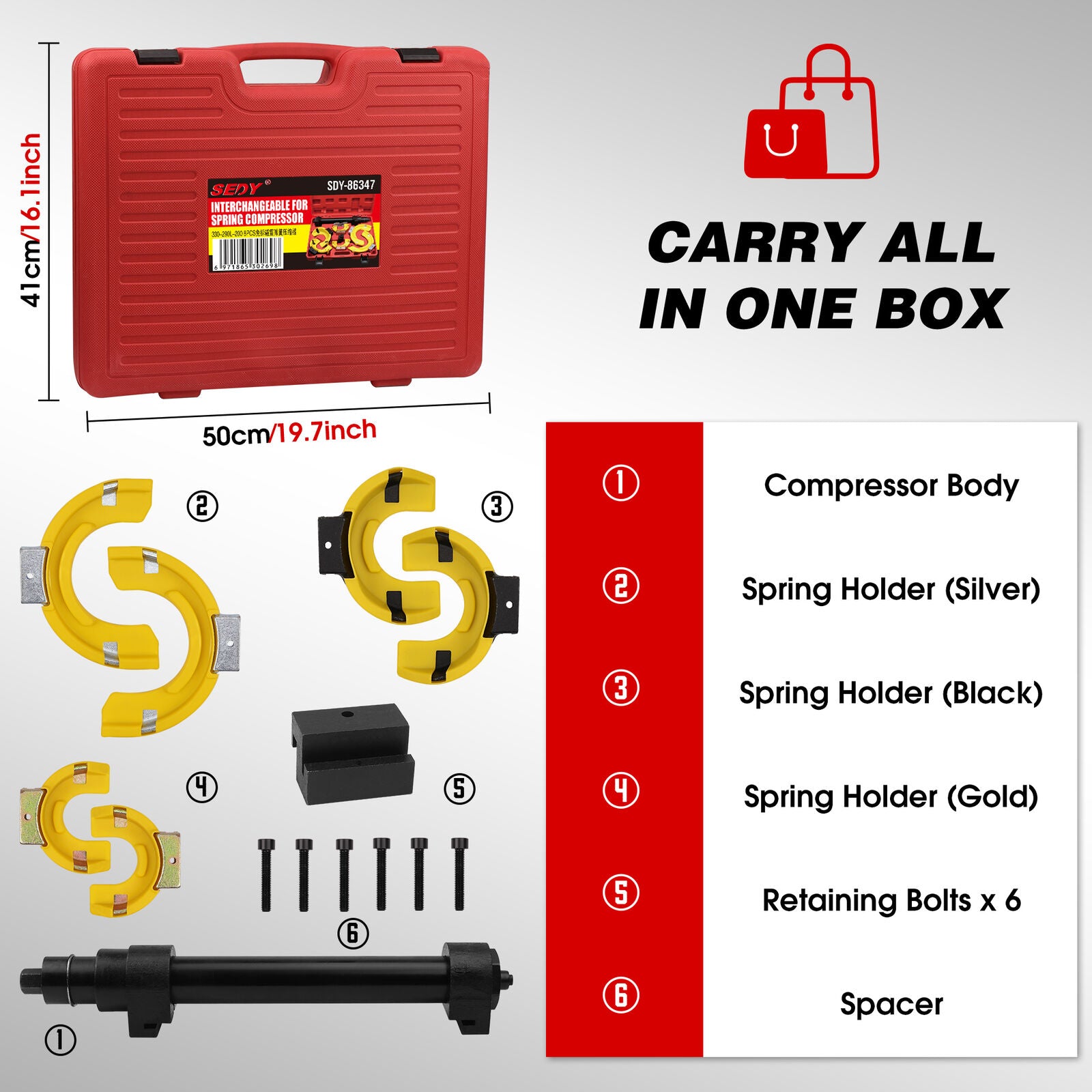 Automotive Repair & Speciality Tools: HORUSDY 4500Kg Macpherson Strut Coil Spring Compressor Dumper Extractor Tool