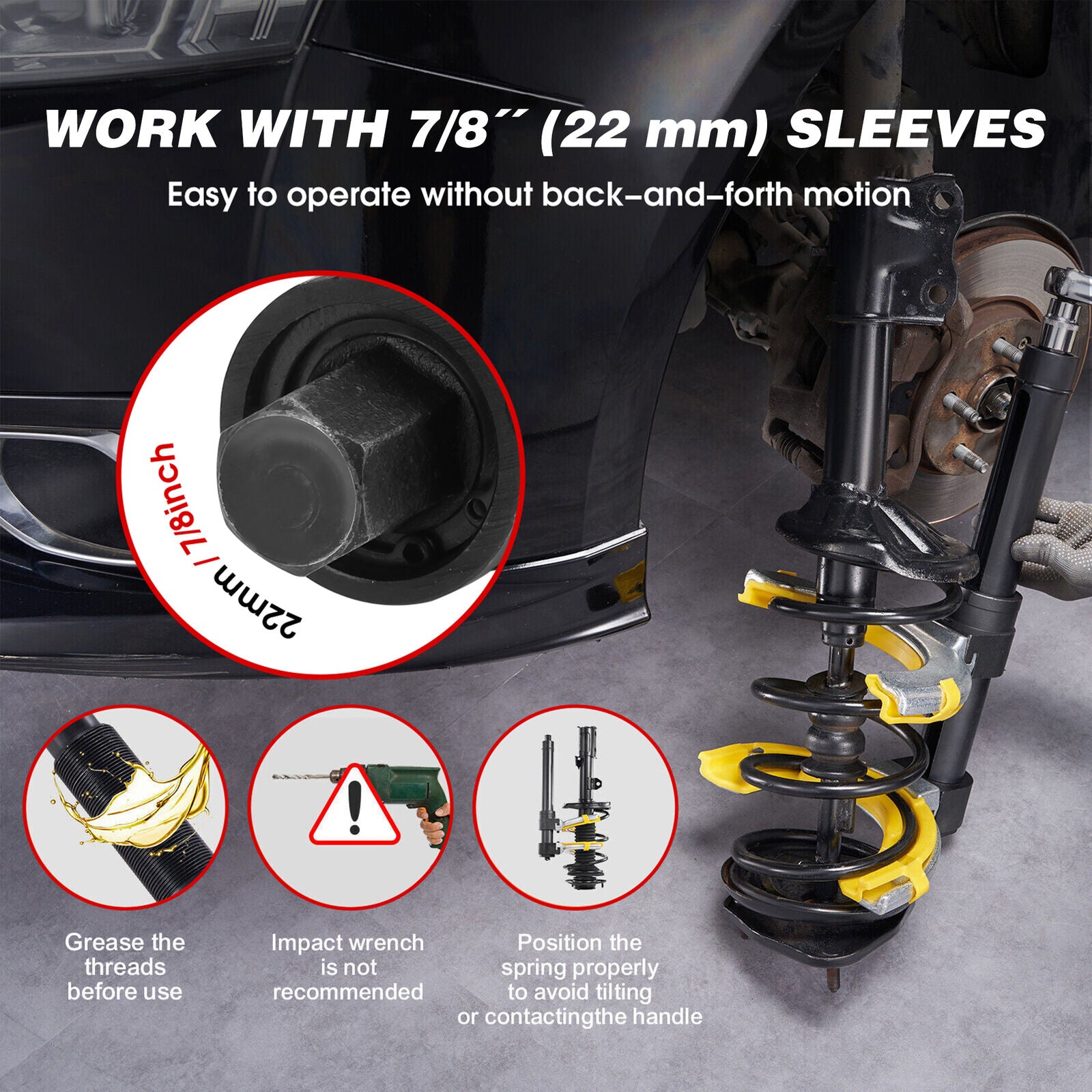 Automotive Repair & Speciality Tools: HORUSDY 4500Kg Macpherson Strut Coil Spring Compressor Dumper Extractor Tool