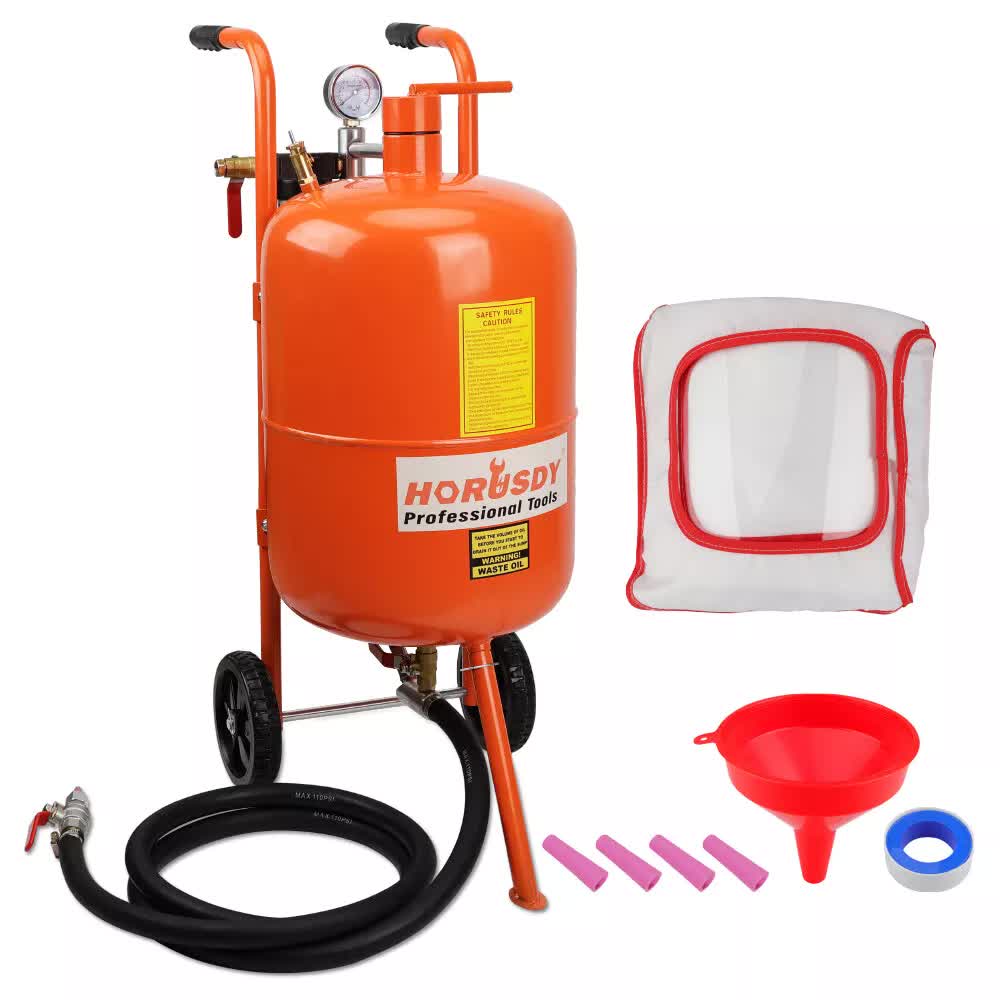 Air Compressors: 40L Sandblasting Tank Portable Sand Grit Blaster Abrasive Gun Car Trucks