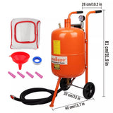 Air Compressors: 40L Sandblasting Tank Portable Sand Grit Blaster Abrasive Gun Car Trucks
