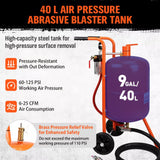 Air Compressors: 40L Sandblasting Tank Portable Sand Grit Blaster Abrasive Gun Car Trucks