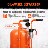 Air Compressors: 40L Sandblasting Tank Portable Sand Grit Blaster Abrasive Gun Car Trucks