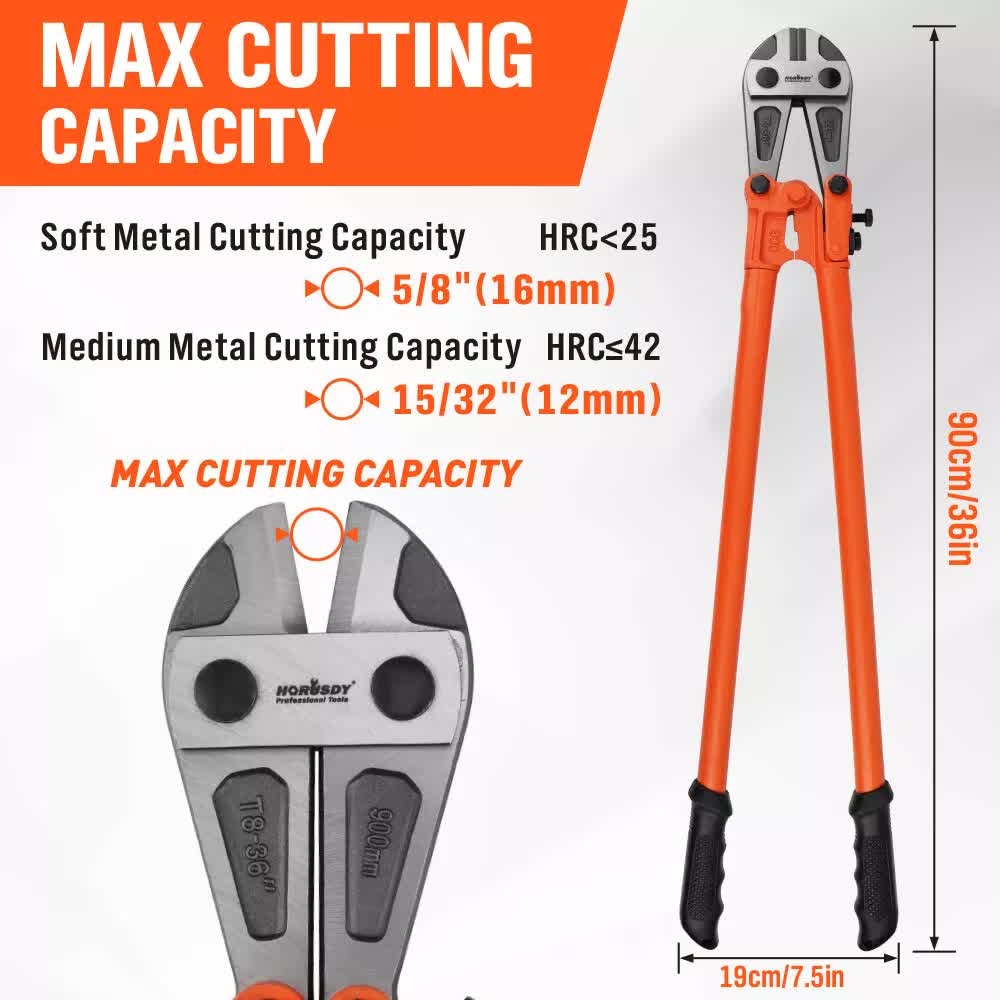 Hand Tools: 36inch Super Long Bolt Cutter Lock Cutter Rubber Grip Cables Cables Chains Wires