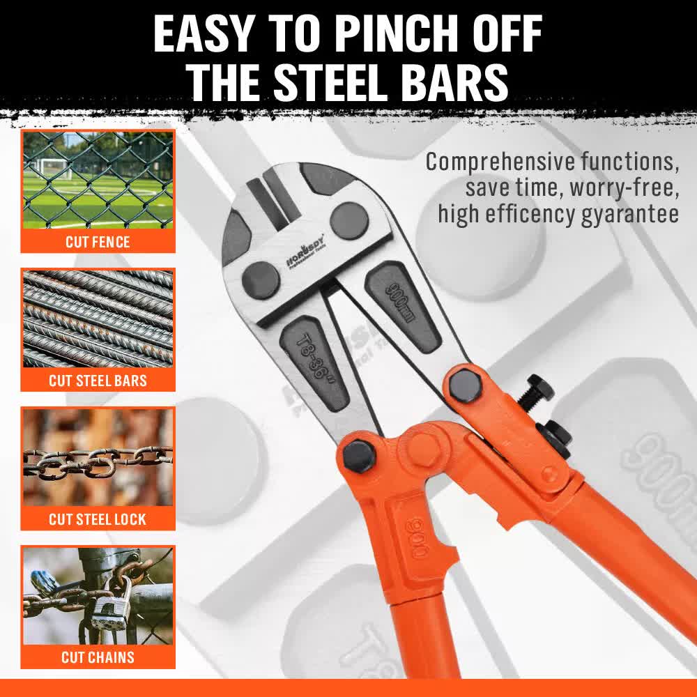 Hand Tools: 36inch Super Long Bolt Cutter Lock Cutter Rubber Grip Cables Cables Chains Wires