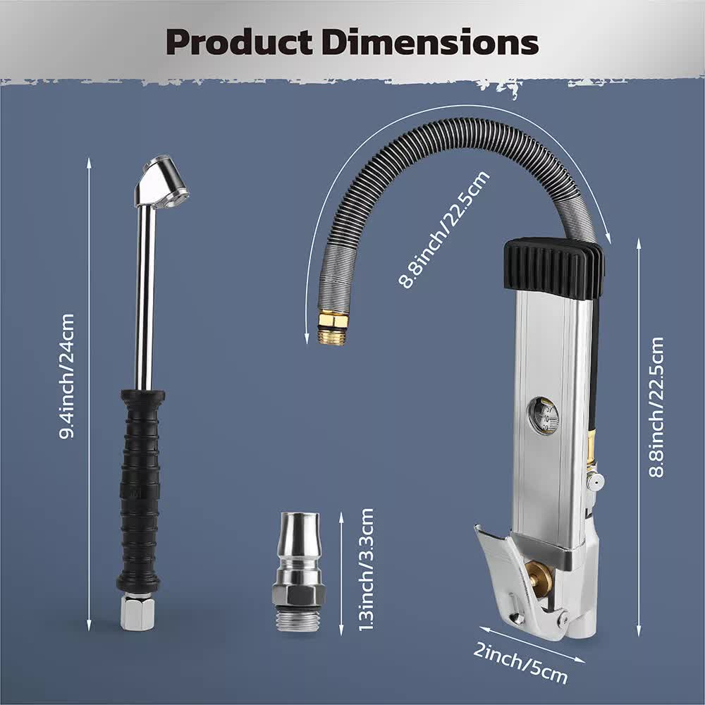 Air Compressors: 3in1 255PSI Tyre Inflator Car Motorcycle Air Tire Pressure Gauge Hose Pump Au