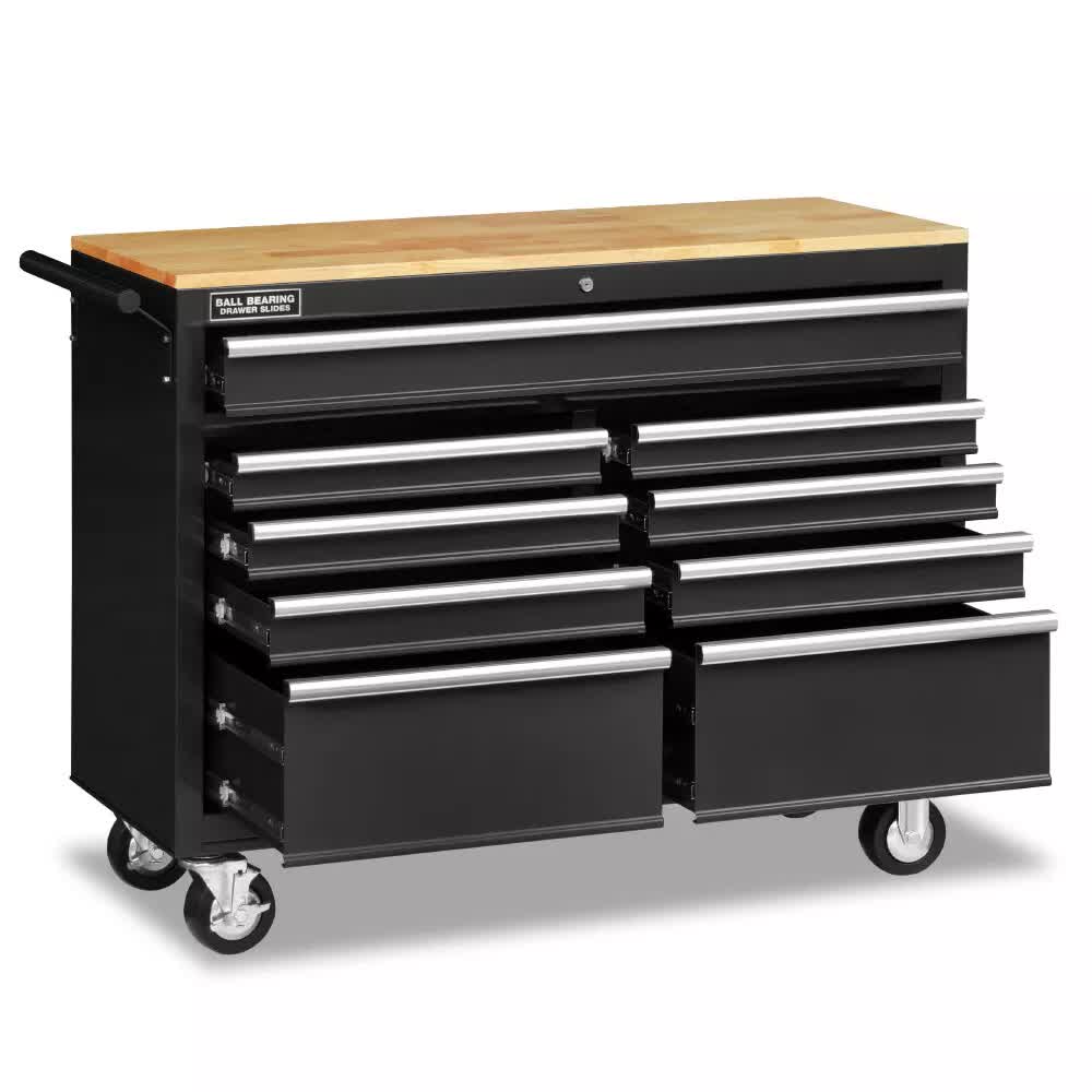 Tool Boxes: HORUSDY 9 Drawer Tool Box Chest Cabinet Trolley Box Garage Storage Toolbox Black