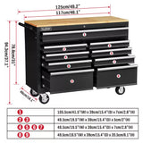Tool Boxes: HORUSDY 9 Drawer Tool Box Chest Cabinet Trolley Box Garage Storage Toolbox Black