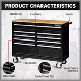 Tool Boxes: HORUSDY 9 Drawer Tool Box Chest Cabinet Trolley Box Garage Storage Toolbox Black