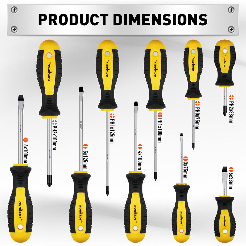 Drill & Screwdriver Accessories: 11-Pieces Magnetic Screwdriver Set with Case Magnetizer Demagnetizer Flat Head