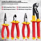 Hand Tools: Magnetic Insulated Screwdriver Pliers Set 1000V Electrical Tool Hose Pinch Box
