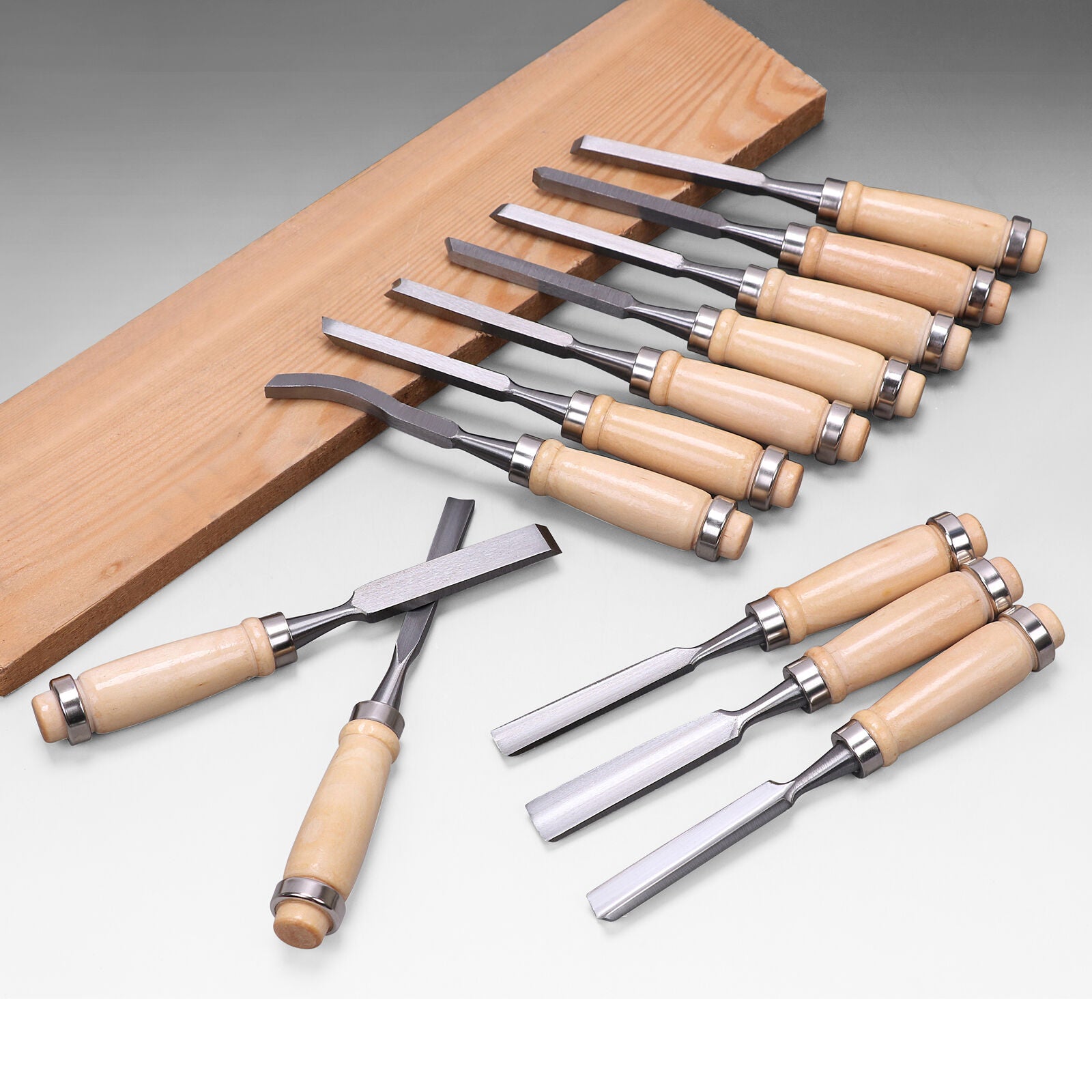 Putty Knives, Scrapers & Chisels: 12Pc Wood Carving Chisel Set Knife High Carbon Steel Woodworking Rolling Pouch