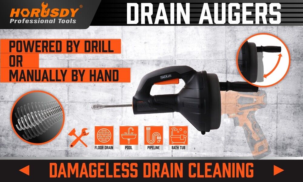 Sewage Pumps: Drain Auger Drain Cleaner Unblocker Auger Sewage Pipe Cleaning Plumbing Tool