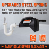 Sewage Pumps: Drain Auger Drain Cleaner Unblocker Auger Sewage Pipe Cleaning Plumbing Tool