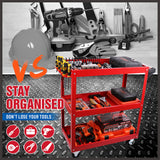 Clothing & Wardrobe Storage: Blue 3-Tier Tool Cart Trolley Toolbox Workshop Garage Storage 150KG Organizer Garage