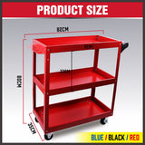 Clothing & Wardrobe Storage: Black 3-Tier Tool Cart Trolley Toolbox Workshop Garage Storage 150KG Organizer Garage