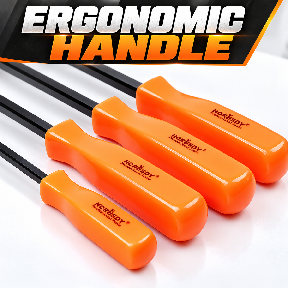 HORUSDY 4-Piece Pry Bar Set, Heavy Dutyt with Ergonomic Handles and Black Oxide Finish, Ideal for Mechanics and DIY Projects