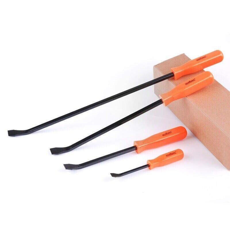 Bicycle Stands & Storage: Horusdy 4Pc Steel Pry Bar Set Heavy Duty Mechanic Crowbar Car  4" 7" 12" 17-1/2"
