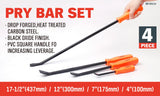 Bicycle Stands & Storage: Horusdy 4Pc Steel Pry Bar Set Heavy Duty Mechanic Crowbar Car  4" 7" 12" 17-1/2"