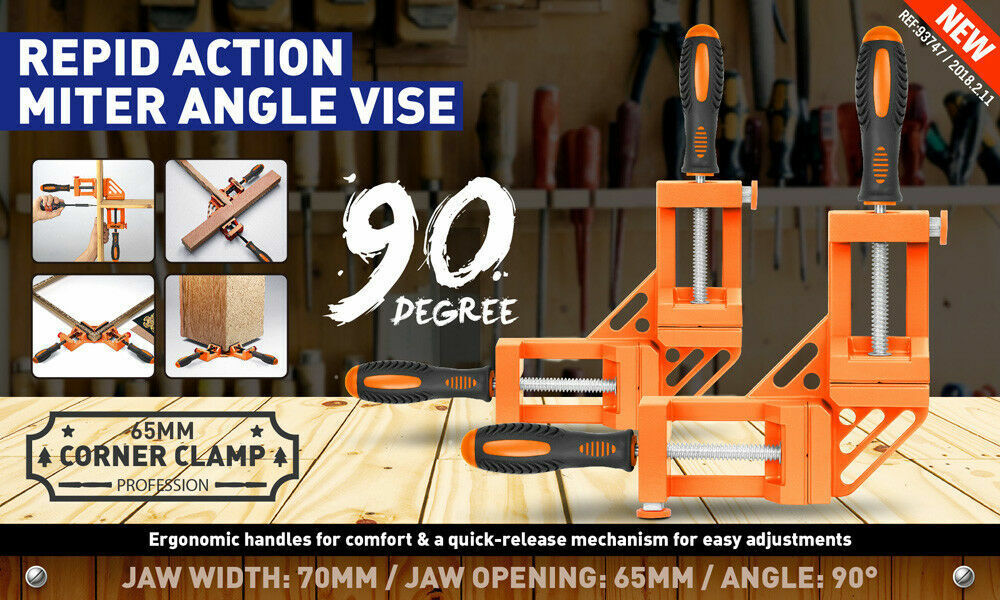 Tool Clamps & Vices: 90° Degree Corner Clamp Welding Vice Woodworking Alloy Body With Quick Release