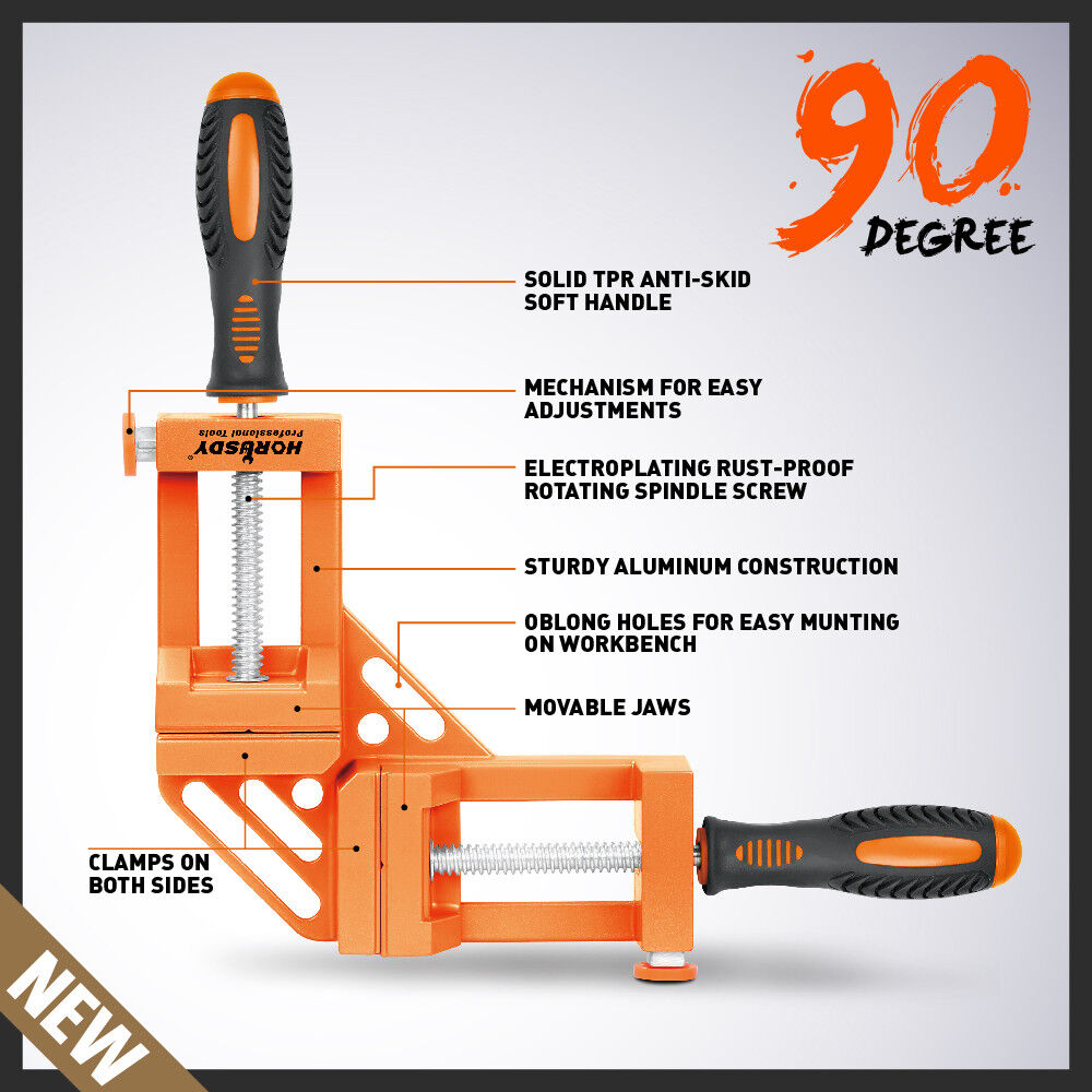 Tool Clamps & Vices: 90° Degree Corner Clamp Welding Vice Woodworking Alloy Body With Quick Release