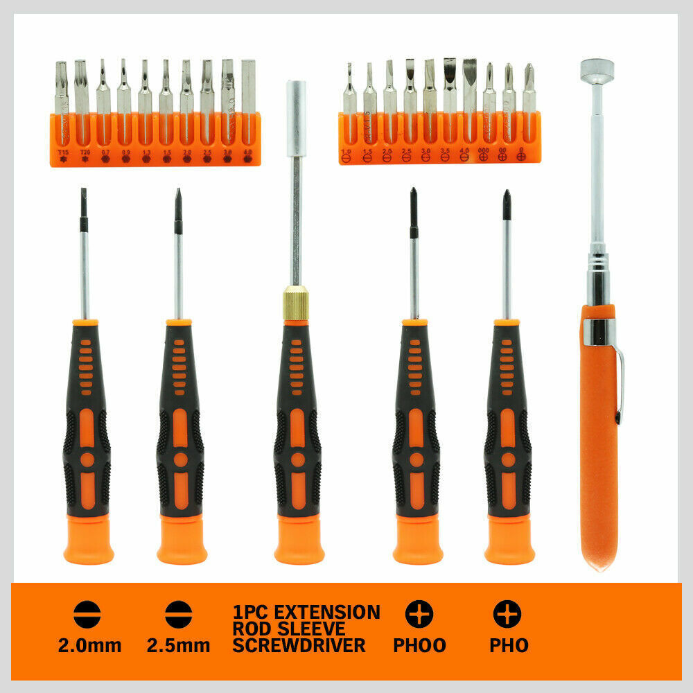 Drill & Screwdriver Accessories: 26Pc Precision Screwdriver Set Magnetic Pickup Hex Torx Philip Flat Bits Drive