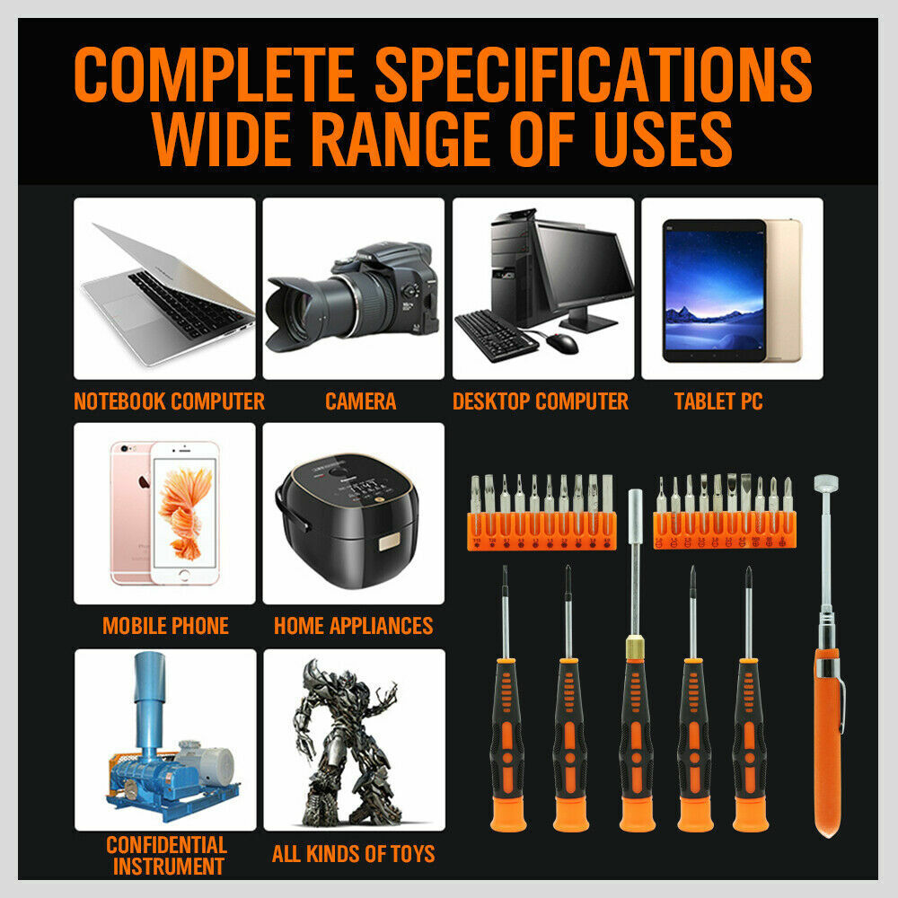 Drill & Screwdriver Accessories: 26Pc Precision Screwdriver Set Magnetic Pickup Hex Torx Philip Flat Bits Drive