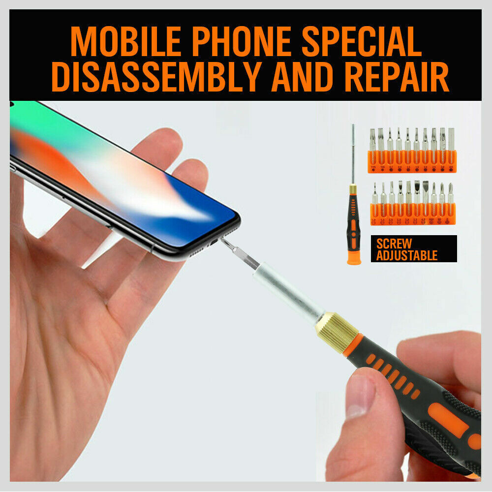 Drill & Screwdriver Accessories: 26Pc Precision Screwdriver Set Magnetic Pickup Hex Torx Philip Flat Bits Drive