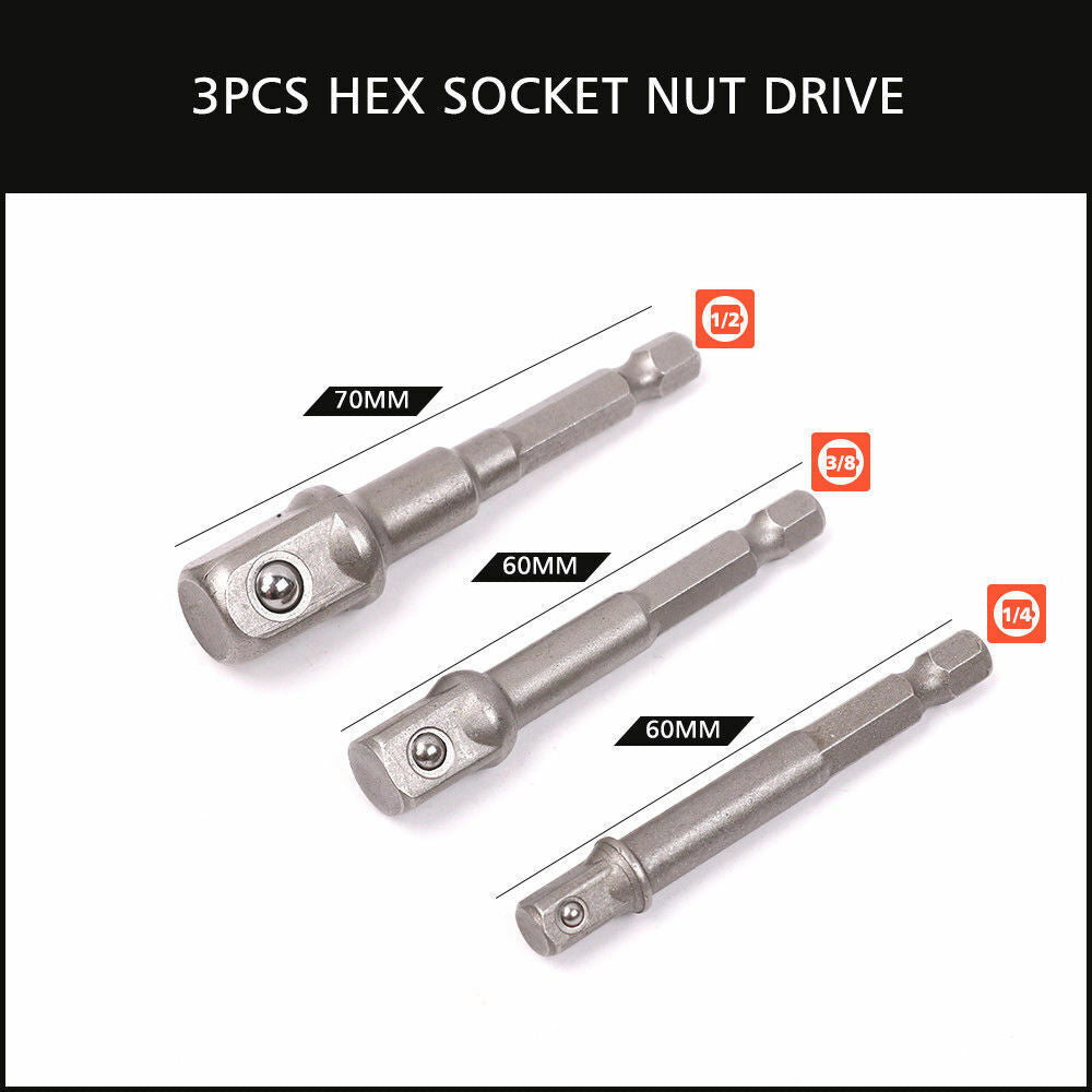 Drill & Screwdriver Accessories: 16Pc Socket Bit Adaptor Set Power Drill Nut Driver Extension Screwdriver Bits