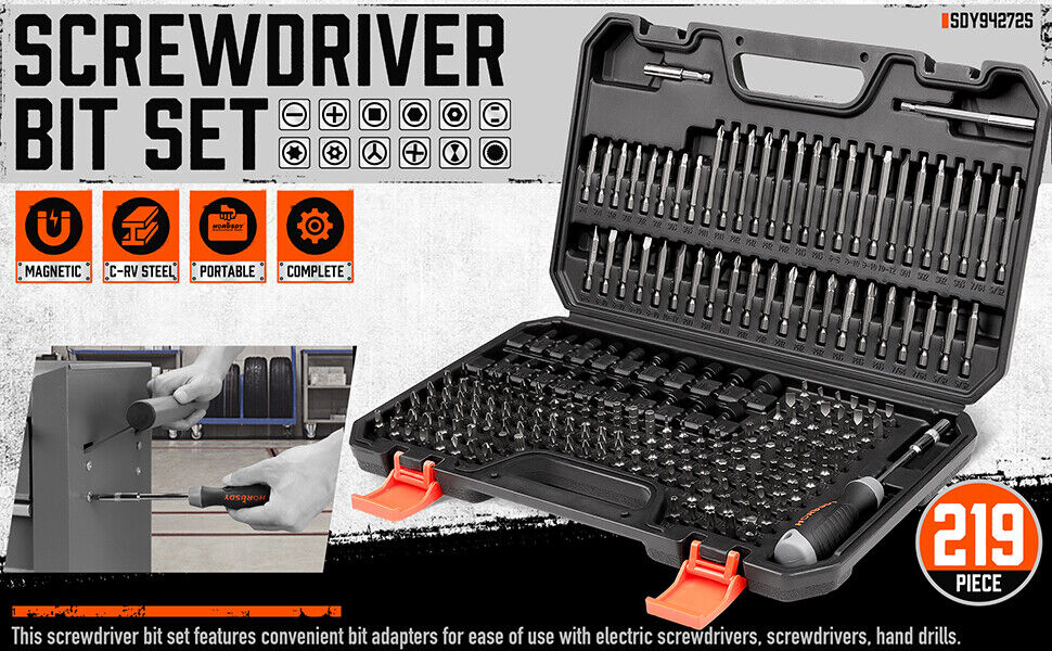 Automotive Repair & Speciality Tools: 219-Piece Combination Security Bit Set Screw Driver Bit Tamper Proof Torx Box