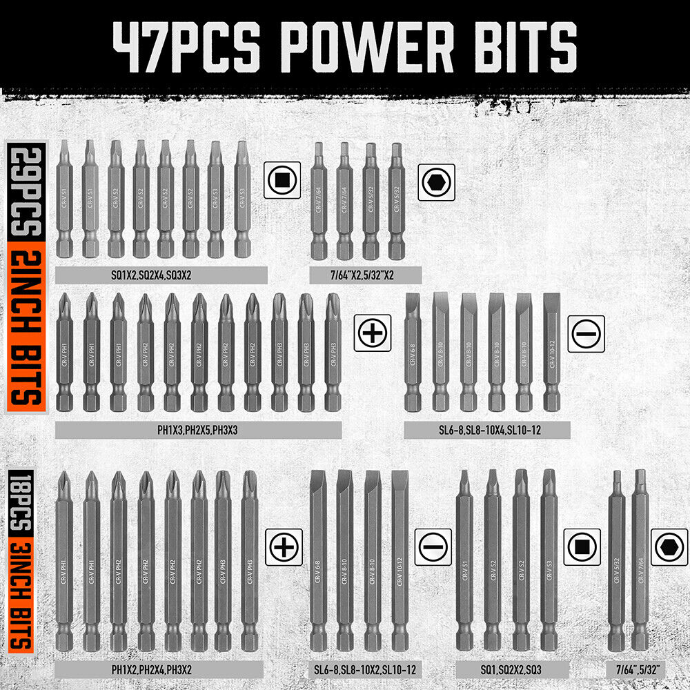 Automotive Repair & Speciality Tools: 219-Piece Combination Security Bit Set Screw Driver Bit Tamper Proof Torx Box