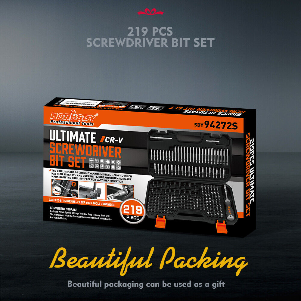 Automotive Repair & Speciality Tools: 219-Piece Combination Security Bit Set Screw Driver Bit Tamper Proof Torx Box