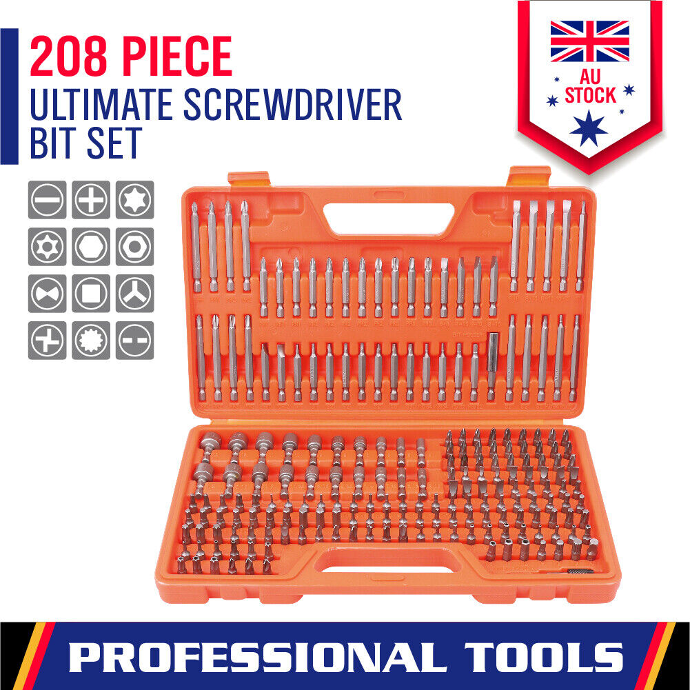 Automotive Repair & Speciality Tools: 208-Piece Security Bit Set Screwdriver Key Hex Holder Tamper Proof Torx Adaptor