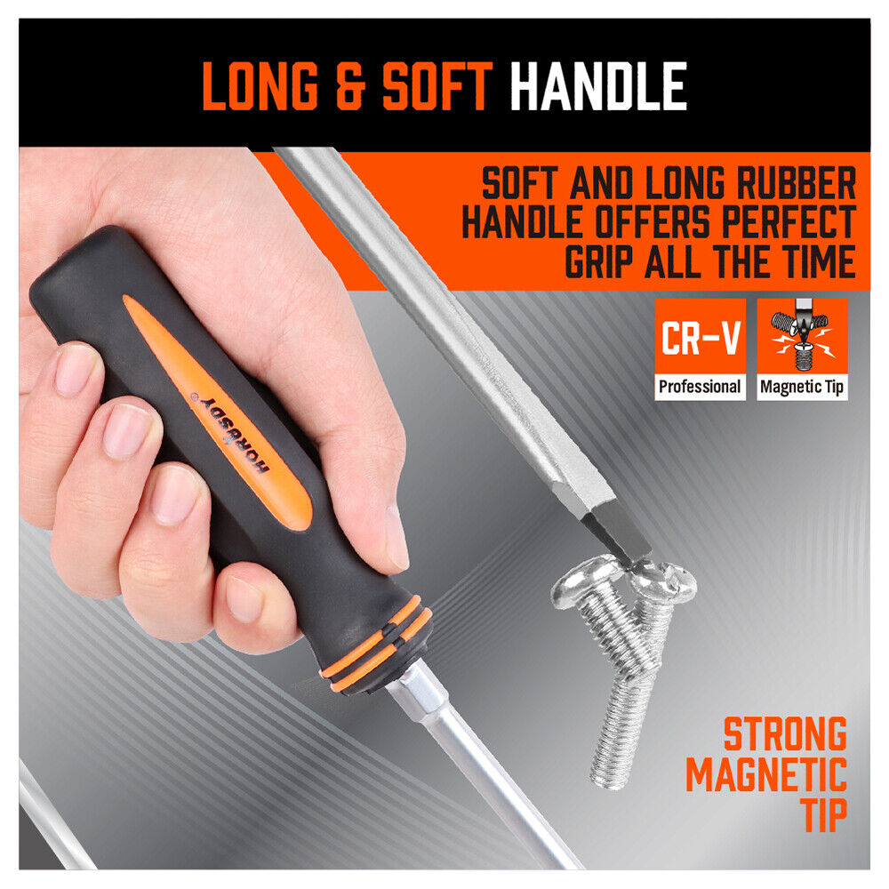 Hand Tools: 10Pcs Magnetic Screwdriver Set Phillips Slotted Magnetizer Non-Slip Handle Tool