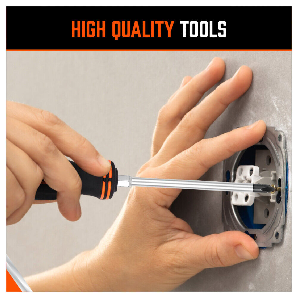 Hand Tools: 10Pcs Magnetic Screwdriver Set Phillips Slotted Magnetizer Non-Slip Handle Tool