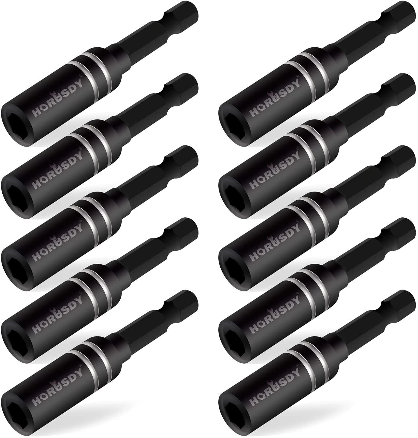 Drill & Screwdriver Accessories: 10Pc Magnetic Extension Socket Drill Bit Holder 1/4" Hex Screwdriver Nut Driver