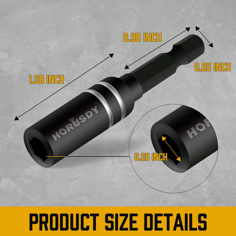 Drill & Screwdriver Accessories: 10Pc Magnetic Extension Socket Drill Bit Holder 1/4" Hex Screwdriver Nut Driver
