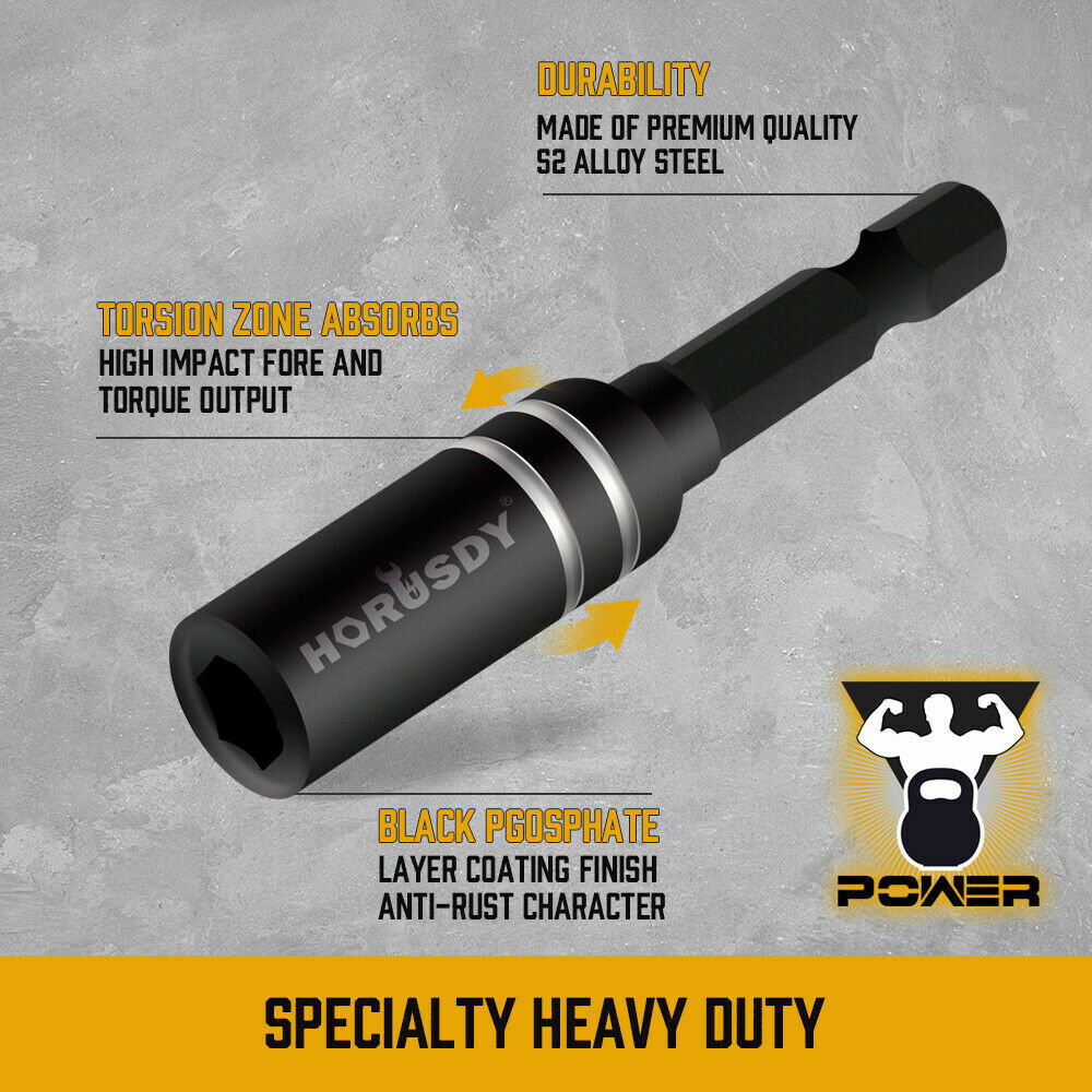 Drill & Screwdriver Accessories: 10Pc Magnetic Extension Socket Drill Bit Holder 1/4" Hex Screwdriver Nut Driver