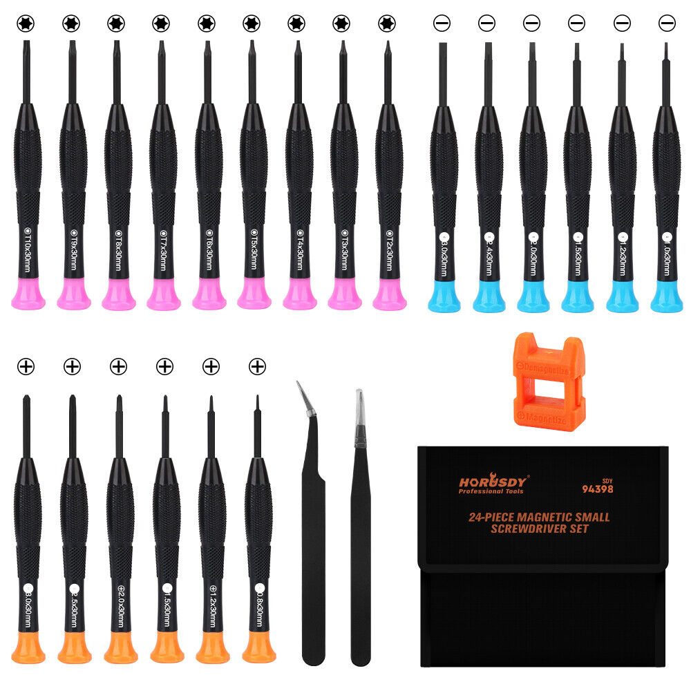 Screwdrivers: 24-Piece Magnetic Precision Screwdriver Set - Small Screwdrivers for Eyeglasses, Phones, Watches Electronics Repair