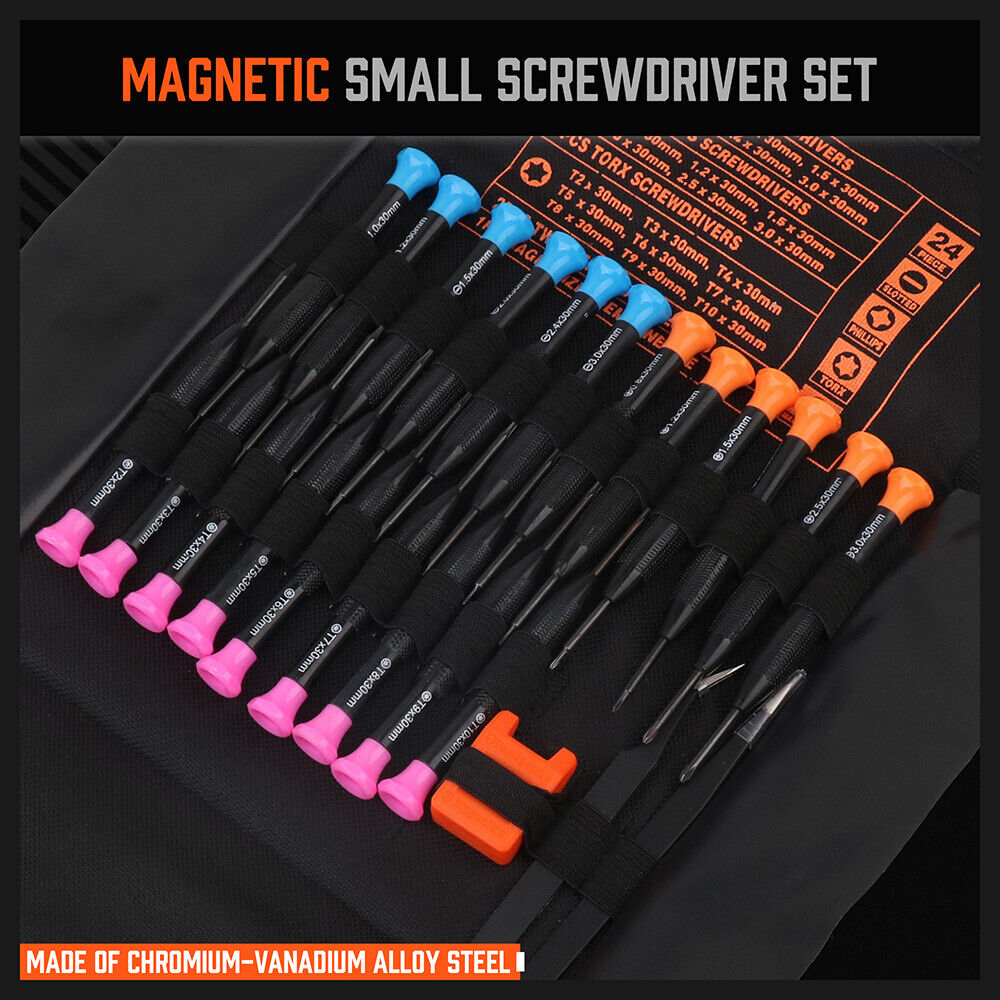 Screwdrivers: 24-Piece Magnetic Precision Screwdriver Set - Small Screwdrivers for Eyeglasses, Phones, Watches Electronics Repair