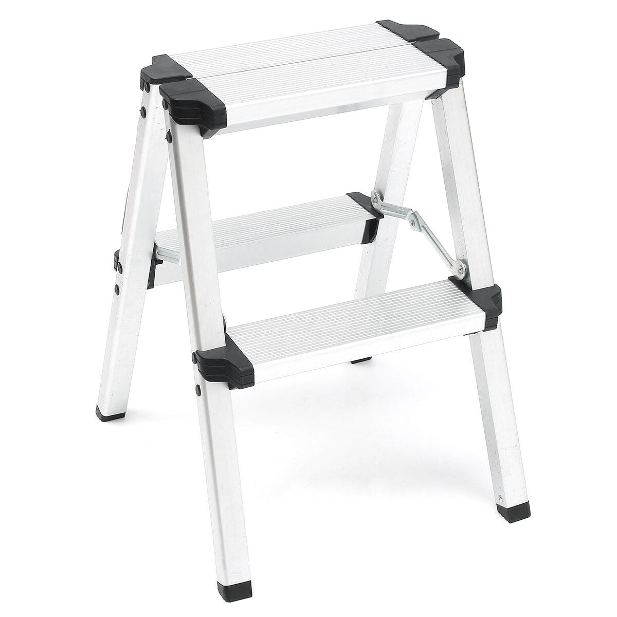 Ladders & Scaffolding: 2-Step Portable Folding Ladder, Aluminum Frame Lightweight Home Ladder with Anti Slip Design, 150KG Capacity