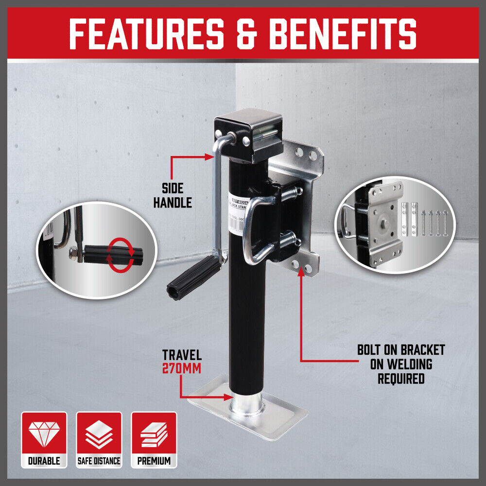 Automotive Lifts & Hoists: Trailer Caravan Canopy Jack Leg Stand Heavy Duty 2267KG/5000lbs Side Handle
