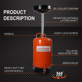 Sewage Pumps: HORUSDY 80L Mobile Waste Oil Drainer Telescopic Workshop Fluid Collection Tank